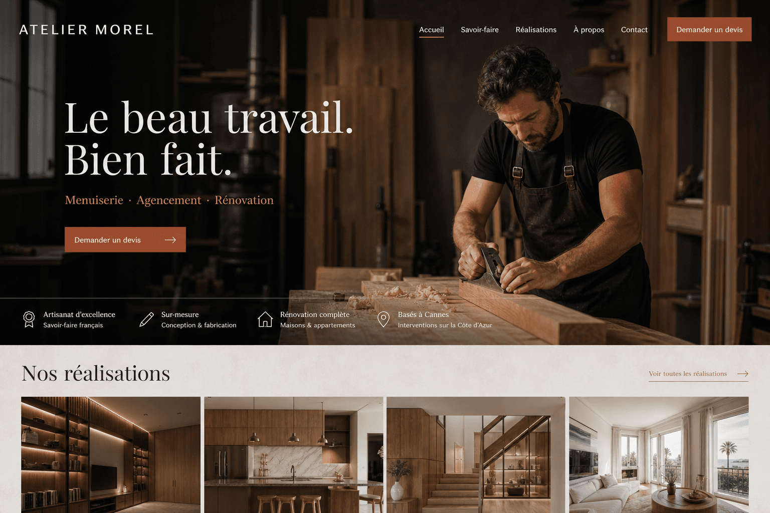 Atelier Morel website concept